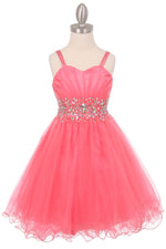 Party / Flower Girl Dress (65008)-Girls-Coral-4-Chacho's Kids