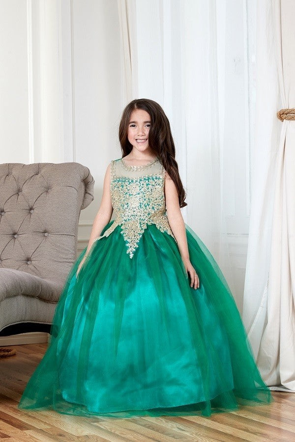 Ball Gown Dress (D-822) Royal/Gold / 4 Ball Gown Dress (D-822) Royal/Gold / 4