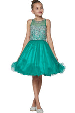 Party / Flower Girl Dress (8501)-Girls-Emerald Green-4-Chacho's Kids
