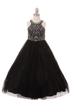 Ball Gown Dress (5027)-Girls-Black-4-Chacho's Kids