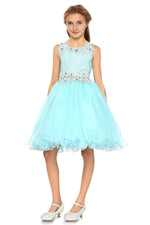 Party / Flower Girl Dress (5010)-Girls-Aqua-4-Chacho's Kids