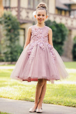 Party / Flower Girl Dress (9040)-Girls-Mauve-4-Chacho's Kids