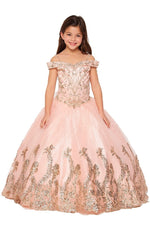 Ball Gown Dress (8017)-Girls-Blush-2-Chacho's Kids