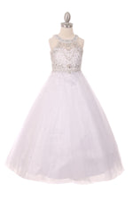 Ball Gown Dress (5027)-Girls-White-4-Chacho's Kids