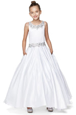 Ball Gown Dress (5047)-Girls-White-2-Chacho's Kids