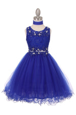 Party / Flower Girl Dress (5010)-Girls-Royal Blue-4-Chacho's Kids
