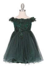 Party / Flower Girl Dress (9085)-Girls-Hunter Green-2-Chacho's Kids