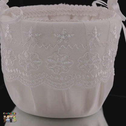 Bridal Lace Flower Girl Basket (Ivory)