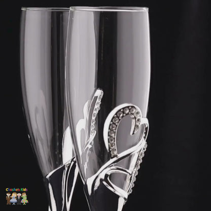 Wedding Flutes & Serving Set- Silver-407